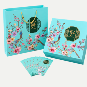 Bộ túi và hộp đựng quà tết xanh ngọc