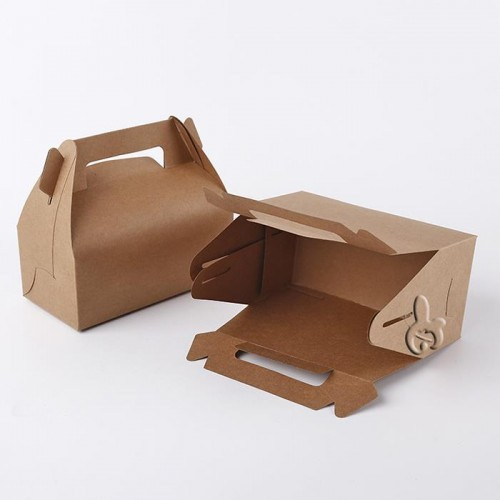Hộp giấy kraft đựng bánh mì có tay cầm