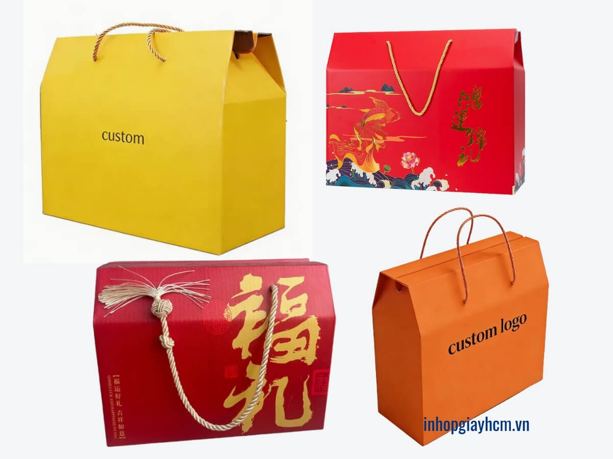 Mẫu In Hộp giấy cứng có quai xách