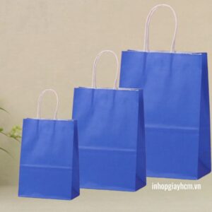 Túi giấy kraft màu xanh dương