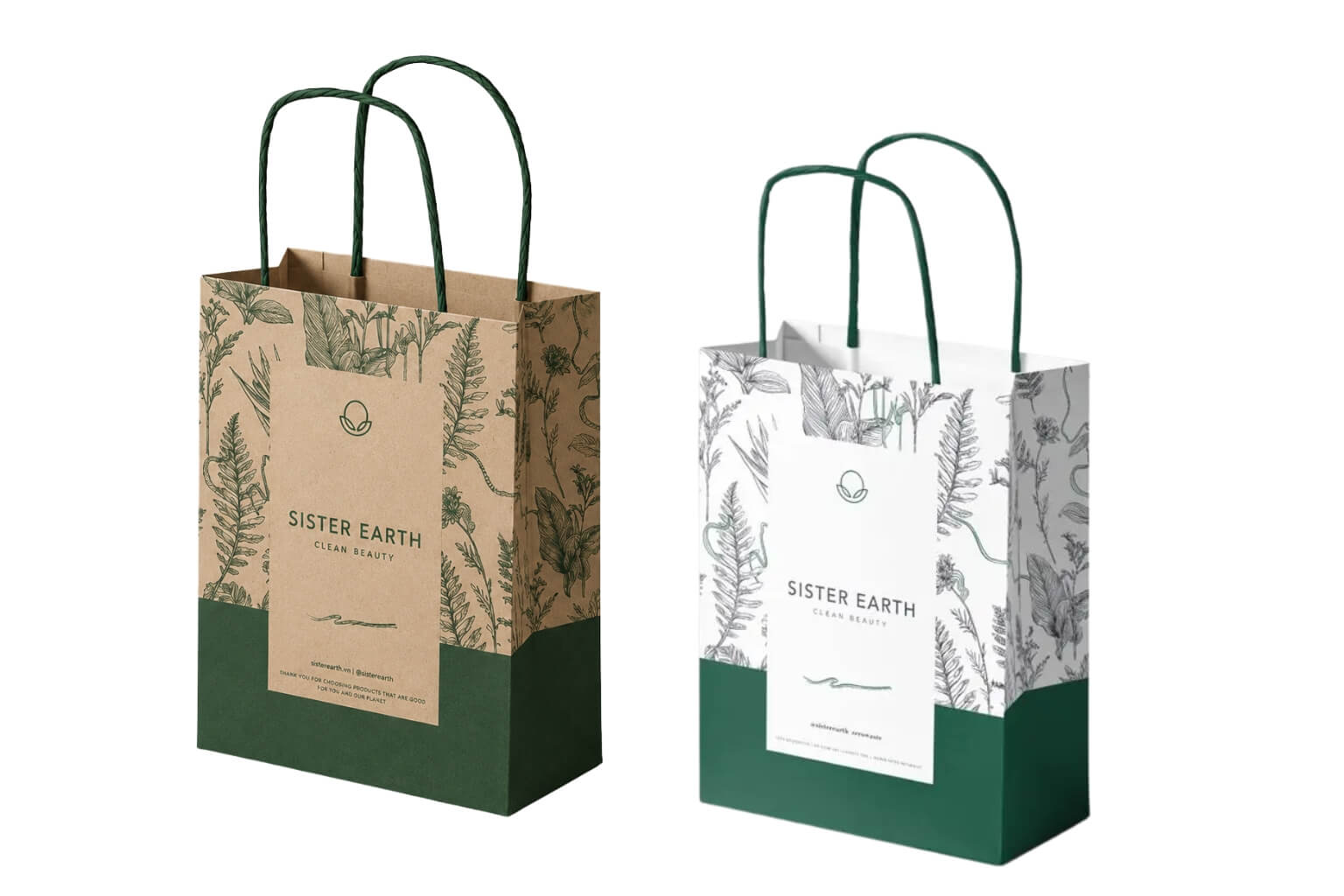 Túi kraft trắng và nâu 150gsm in màu
