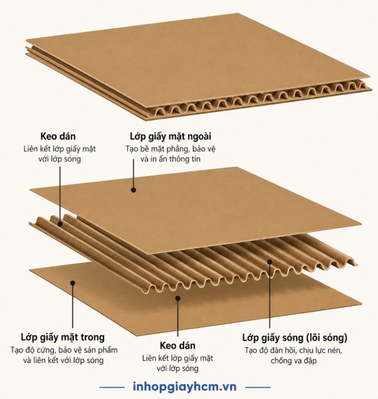 cấu tạo giấy carton sóng
