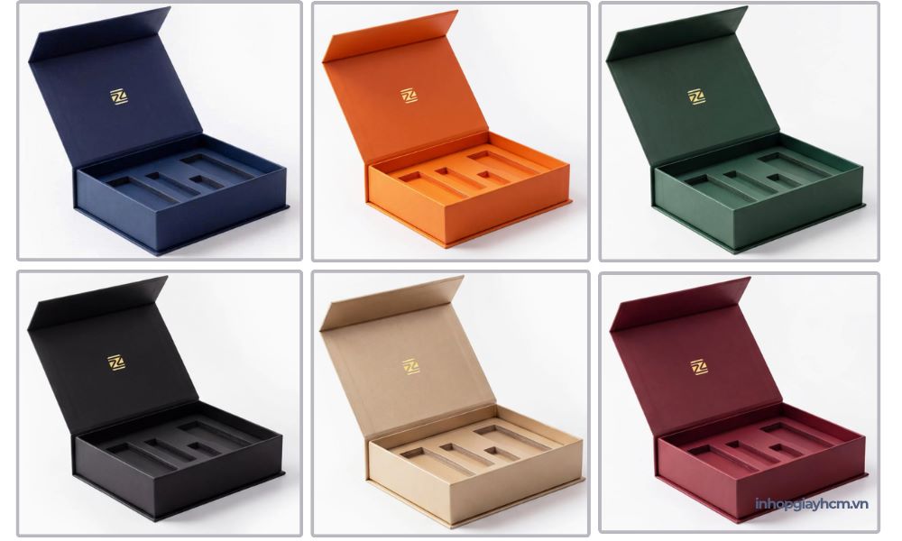 Hộp cứng nắp nam châm in logo theo yêu cầu