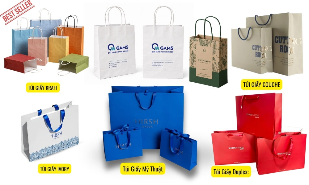 Các dòng túi giấy được yêu thích tính theo số lượng đơn đặt hàng