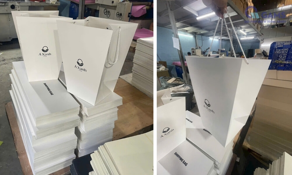 Mẫu túi giấy đựng quà tặng hoa thú bông đáy nhỏ