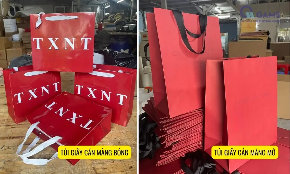 So sánh túi giấy cán màng bóng và túi giấy cán màng mờ