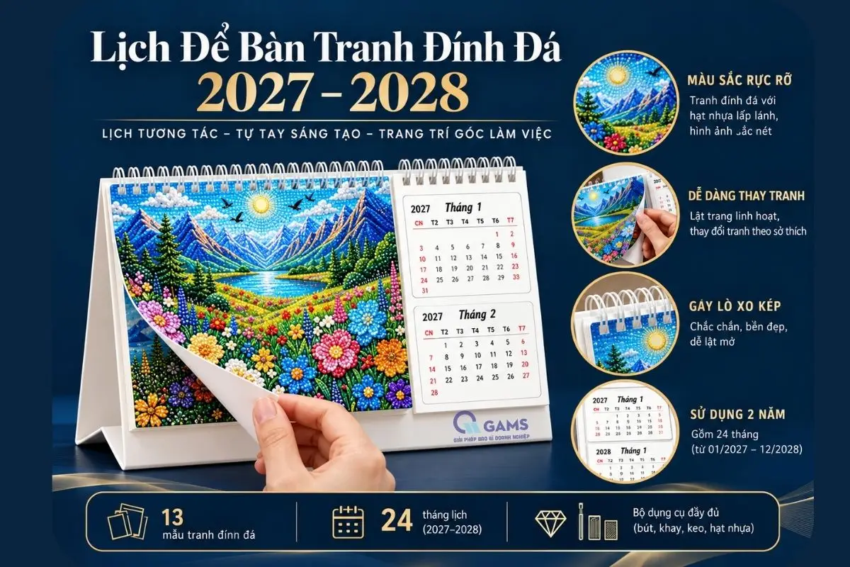 Lịch để bàn tranh đính đá độc đáo - nhận cung cấp số lượng lớn